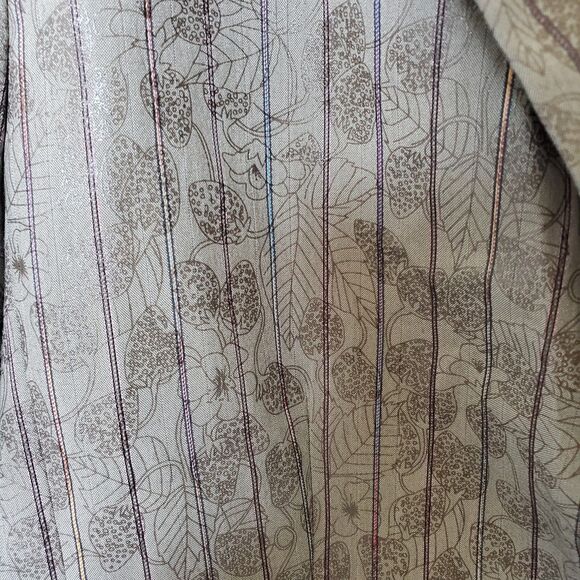 Tom K Nguyen Anthropologie Blazer Brown Floral Strawberry Print Striped Sz 10 - Picture 3 of 10